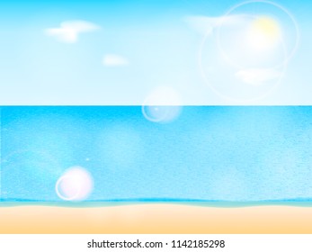Sea beach background. Vector illustration