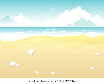 sea beach and blue sky vector illustration isolated background landscape