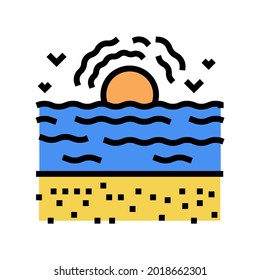 vector de icono del color de la playa marina. letrero de playa. ilustración de símbolo aislado
