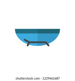 sea beach flat fector icon