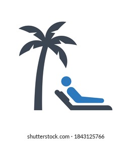 Sea beach icon. Simple vector design
