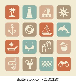 Sea and beach icons