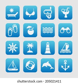 Sea and beach icons