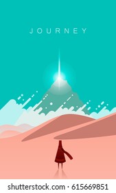 The sea and the beach. Illustration on the topic of travel in a flat design. The concept for the design of brochures and booklets. Vector illustration
