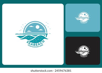 Sea Beach Logo Design Template