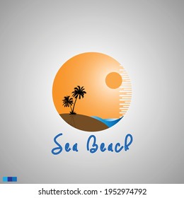 Sea Beach logo which refers seaside for refreshment