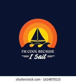 sea beach ocean waves deep discovery anchor sailboat wheel shark skilled sailor adventure logo custom line art t shirts apparel  template design