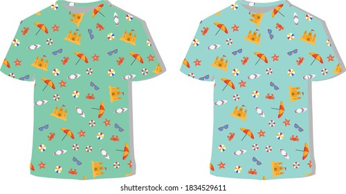 sea beach pattern seamless t shirt design. seamless pattern sea beach t shirt design.