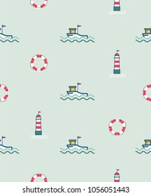 The sea and beach seamless patterns background.