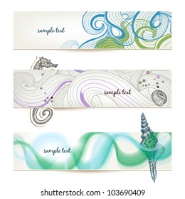 Sea and beach stylish banners/ headers