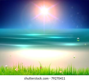 sea beach for summer design eps 10