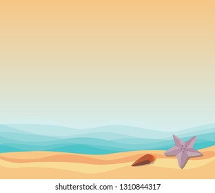 sea and beach in summer vector