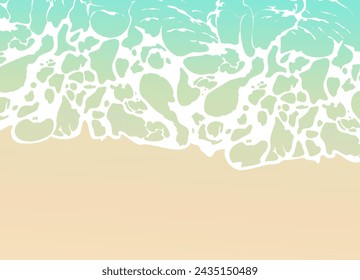 Mar y playa en verano. Olas en el fondo de vector de playa.