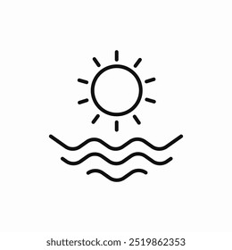 sea beach sun icon sign vector