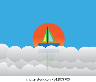 sea beach Sun rises vector