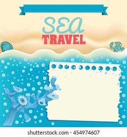 Sea beach template with place for text