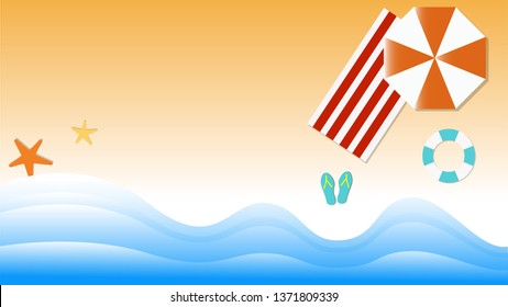 sea and beach top view. summer concept.