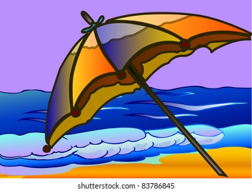  sea, beach, umbrella