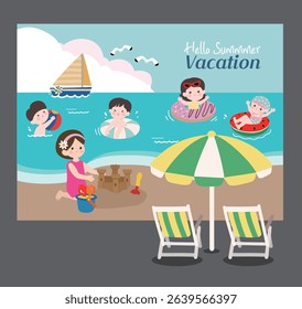 sea beach vacation summer child