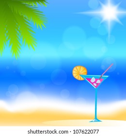 Sea beach. Vector