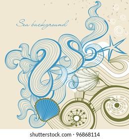 Sea and beach vector background