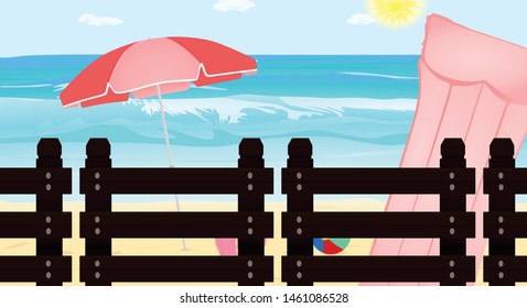 Sea and beach. vector illustration