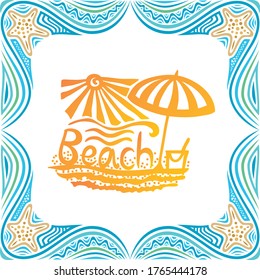 Sea and beach. Vector illustration
