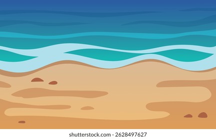 Meer und Strand. Vektorgrafik. Sommer-Hintergrund.