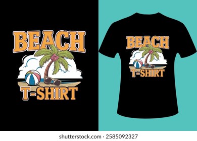 Sea Beach Vector t-shirt design for black t-shirt.
