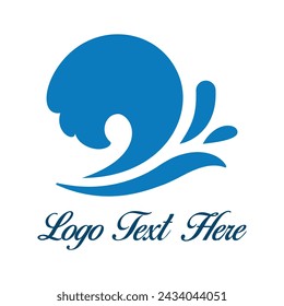 Sea Beach Wave Blue Vector Logo