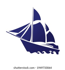 sea beach wave ship yacht icon illustrator