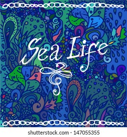 Sea bed background with lettering