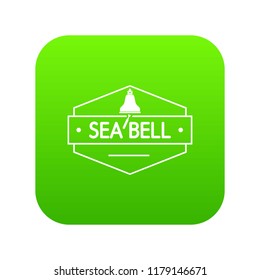 Sea bell icon green vector isolated on white background
