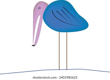 sea bird with blue wing vector