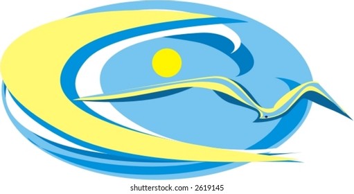 sea bird and wave