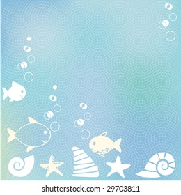 Sea blue background with bubbles