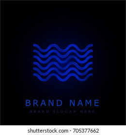 Sea blue chromium metallic logo