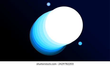 Sea blue green overlay of glowing circle frames with white copy space frame presentation background