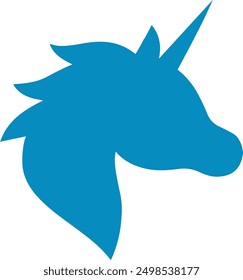 Sea blue logo vector of a simple unicorn
