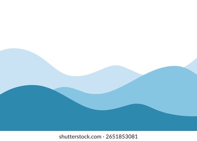 Sea blue ocean waves, abstract background, flat design, vector illustration. Background wavy background for banners, decorations, and covers with space for text. Graphic element of the water bend