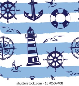 sea blue seamless vector pattern. Concept for textile, print, wallpaper, web design