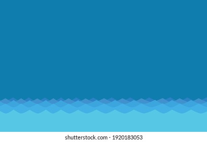 sea ​​and blue sky, vector cartoon illustration, for background
