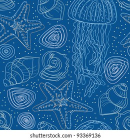 Sea blue vector pattern