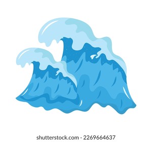 sea blue waves isolated icon