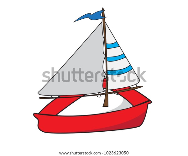 Sea Boat Cartoon Summer Water Travel Stock Vector (Royalty Free) 1023623050