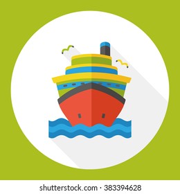 sea boat flat icon