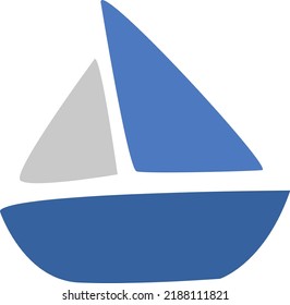 Sea boat, illustration, vector on a white background.