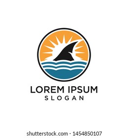 sea and boat logo template