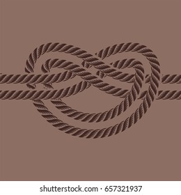 Sea boat rope knot vector illustration isolated marine navy cable natural tackle sign