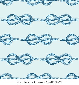 Sea boat rope knots vector illustration seamless pattern marine navy cable natural tackle sign